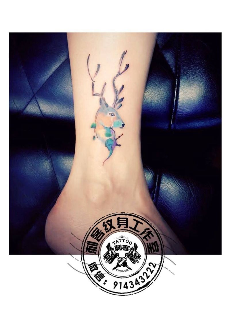 鹿头纹身图片
