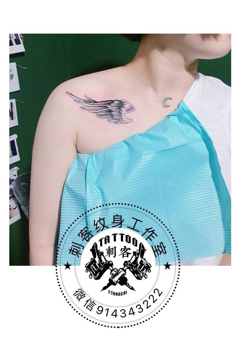 清新翅膀纹身图片