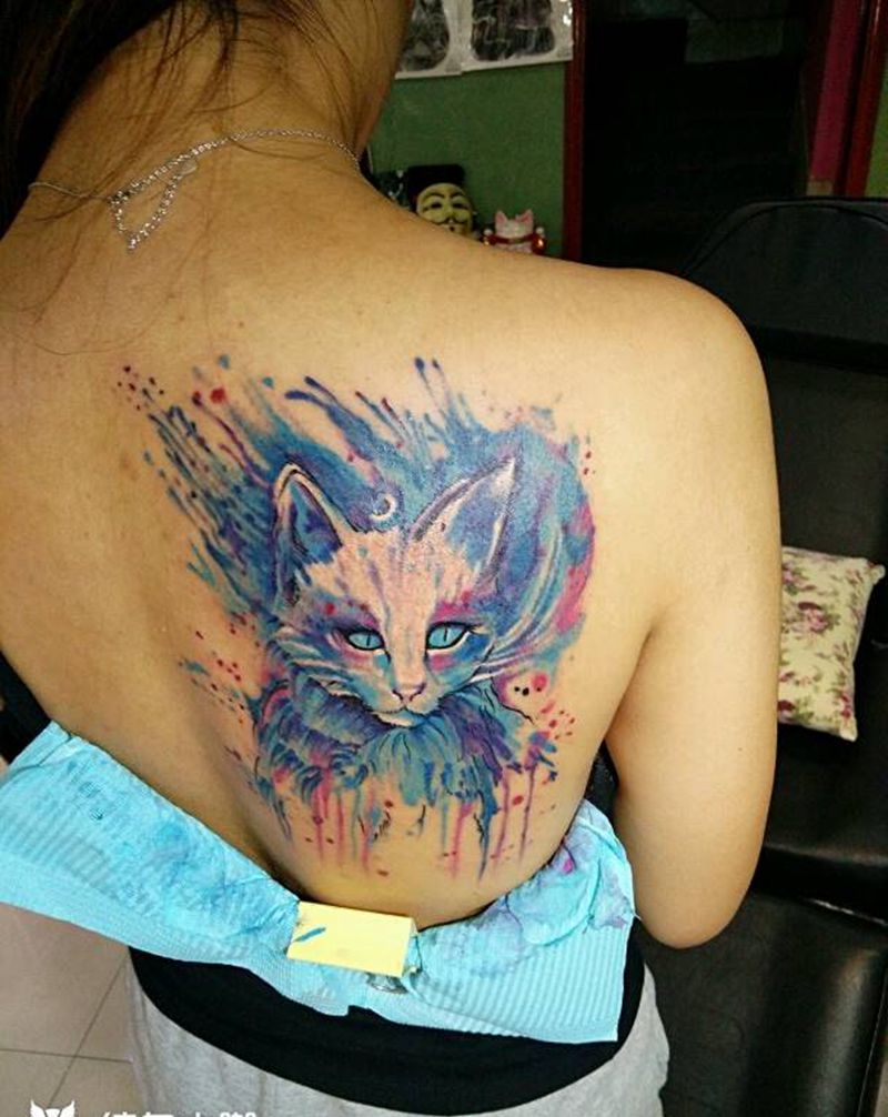 泼墨喵(^･ｪ･^)纹身图片