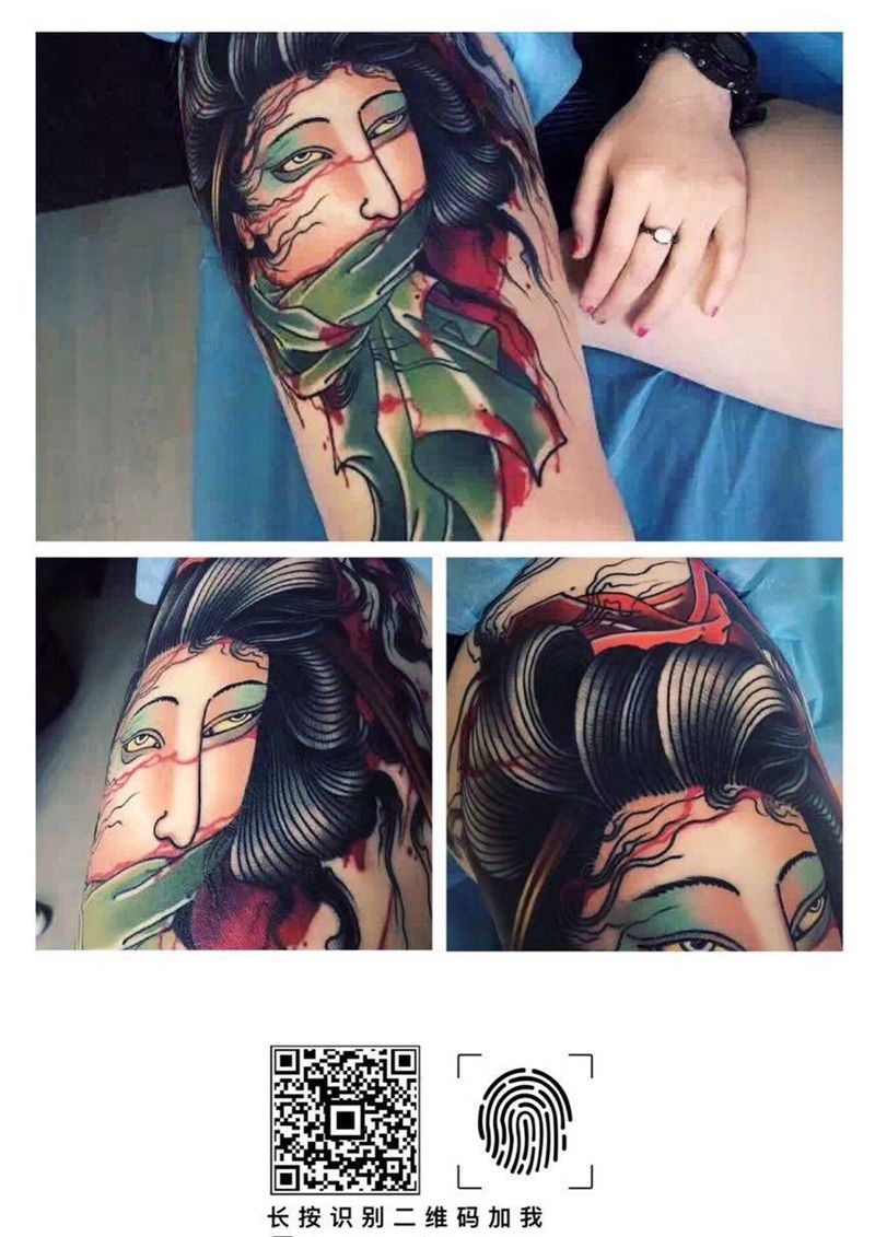 女妖重彩纹身图片