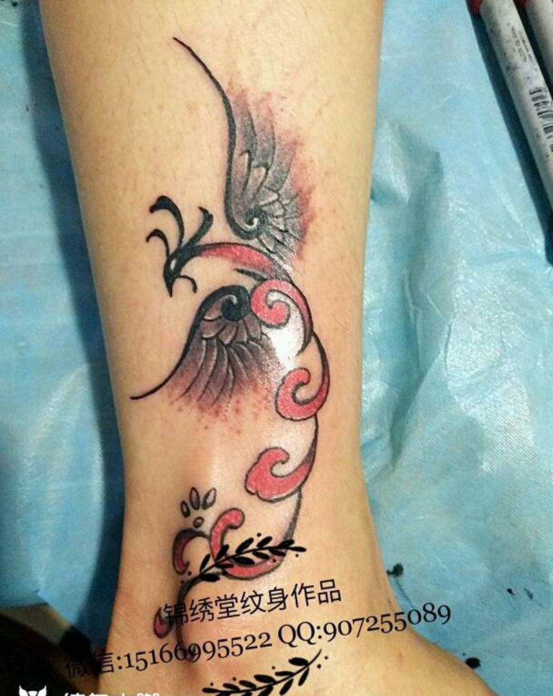 凤凰飞纹身图片