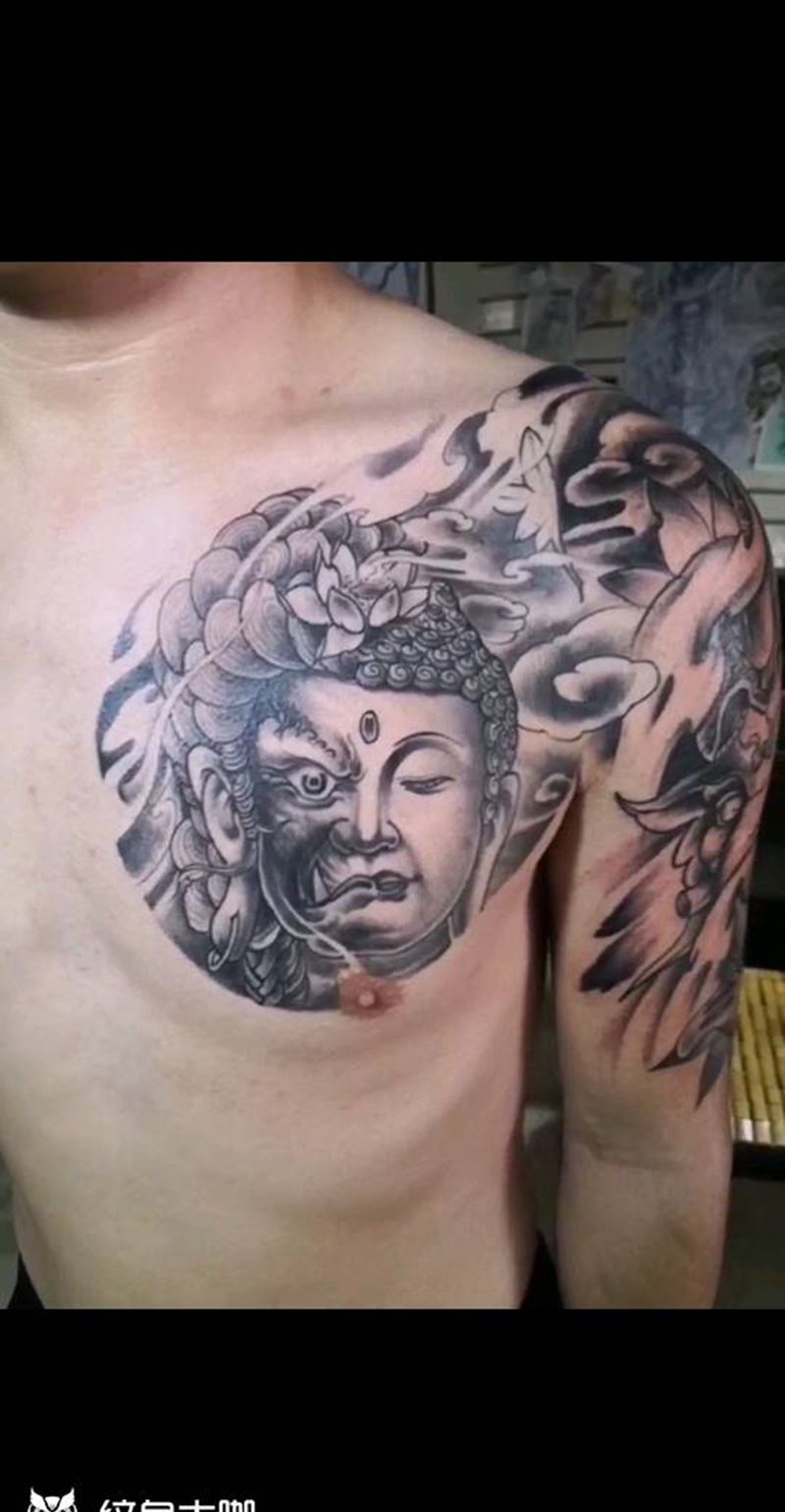 佛与魔纹身图片