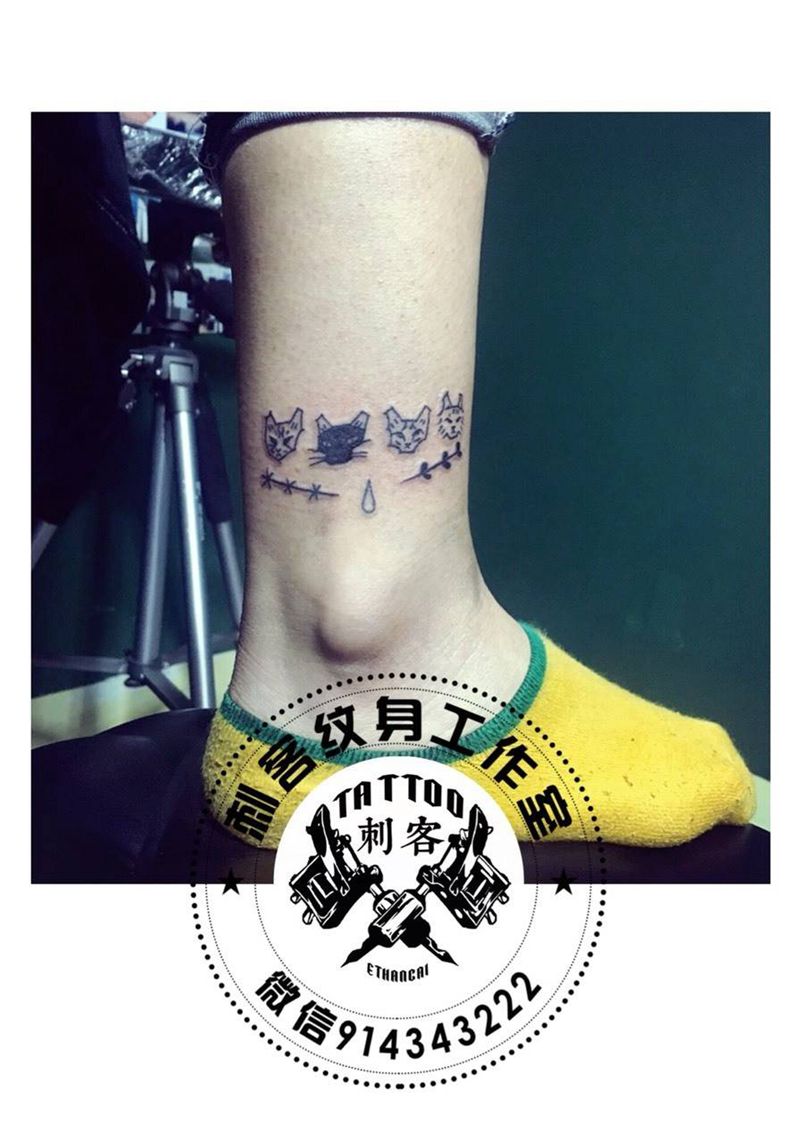 7只小猫纹身图片