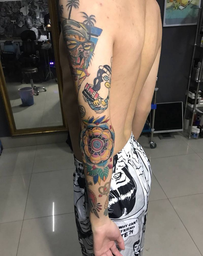 欧美拼接纹身图片