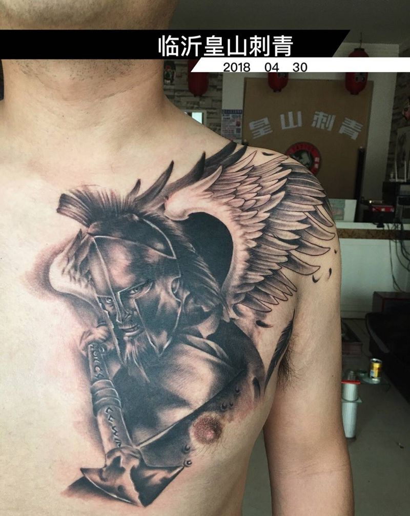 斯巴达勇士纹身图片