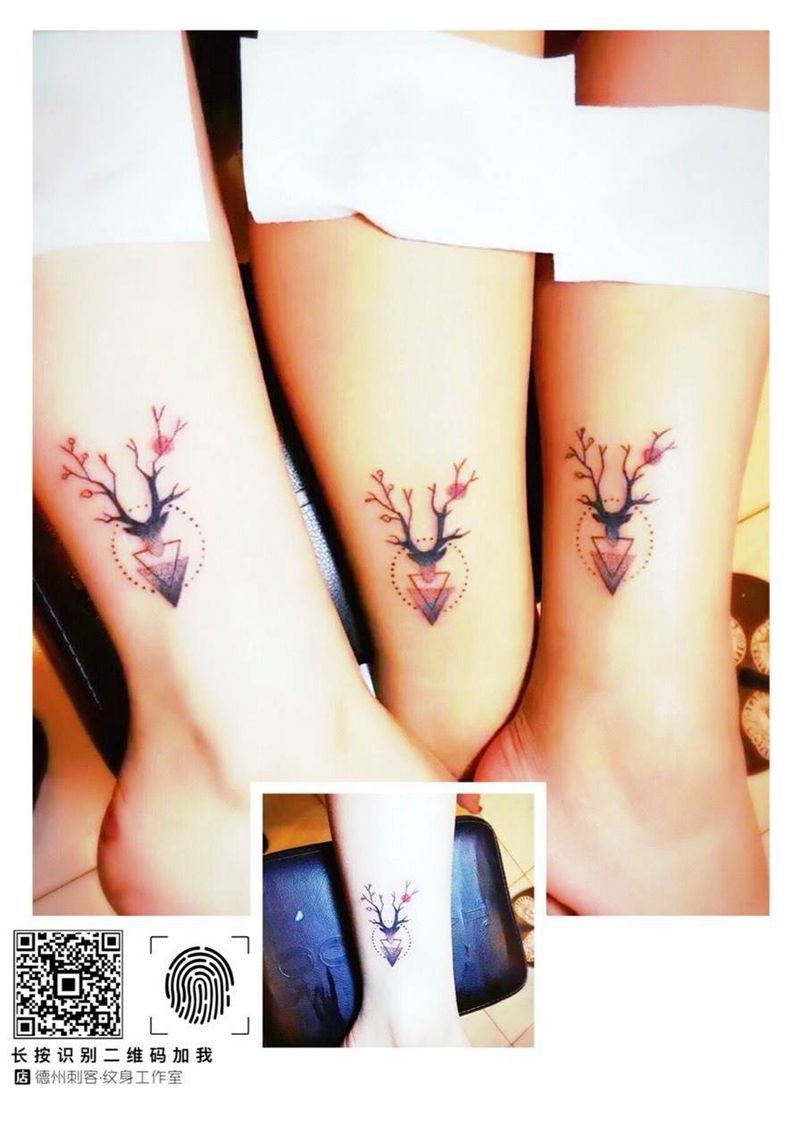 清新小鹿纹身图片