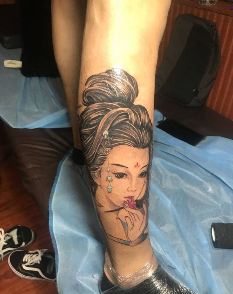 艺妓纹身图片