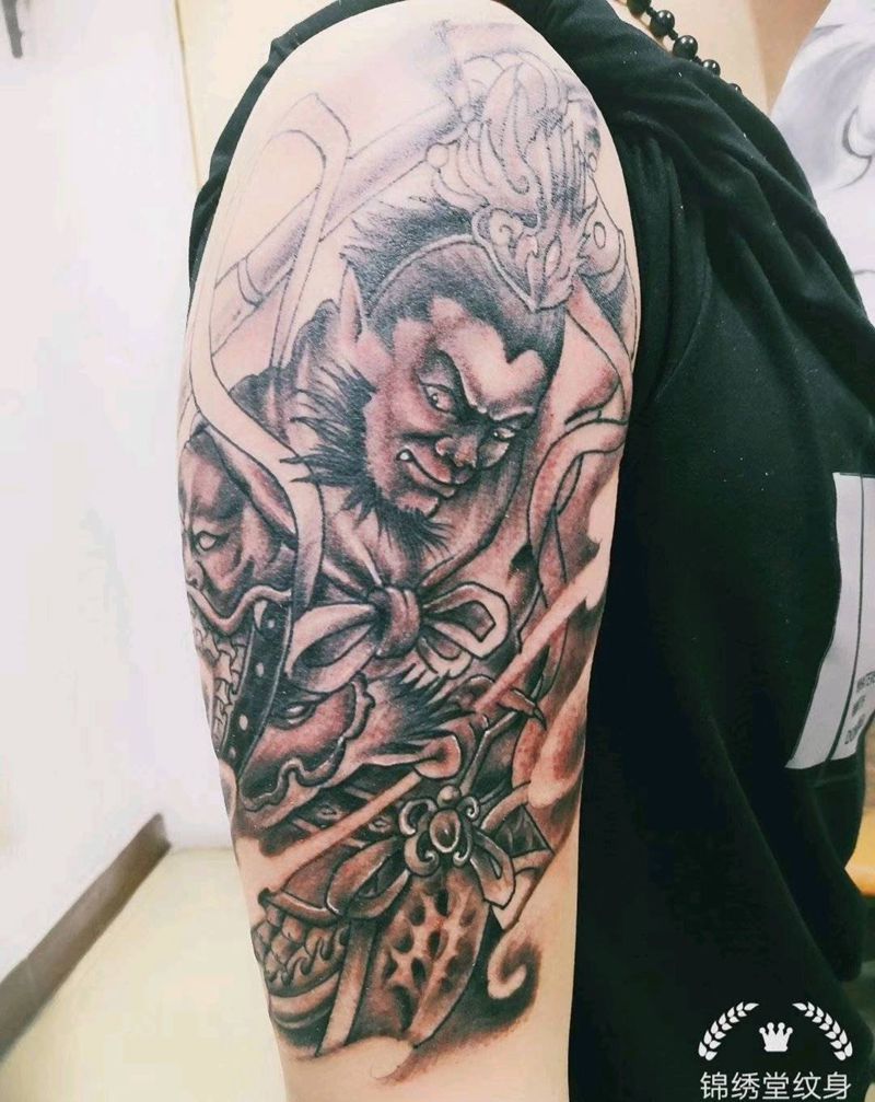 猴子纹身图片_手臂新传统纹身图案