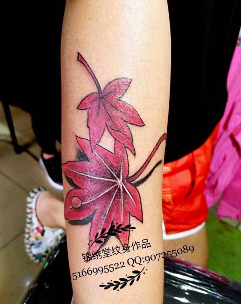 枫叶纹身图片