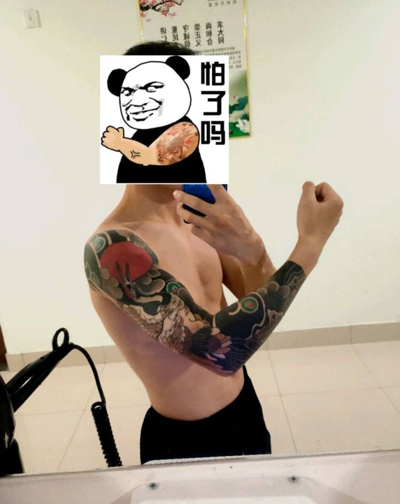 花臂纹身图片_手臂老传统纹身图案