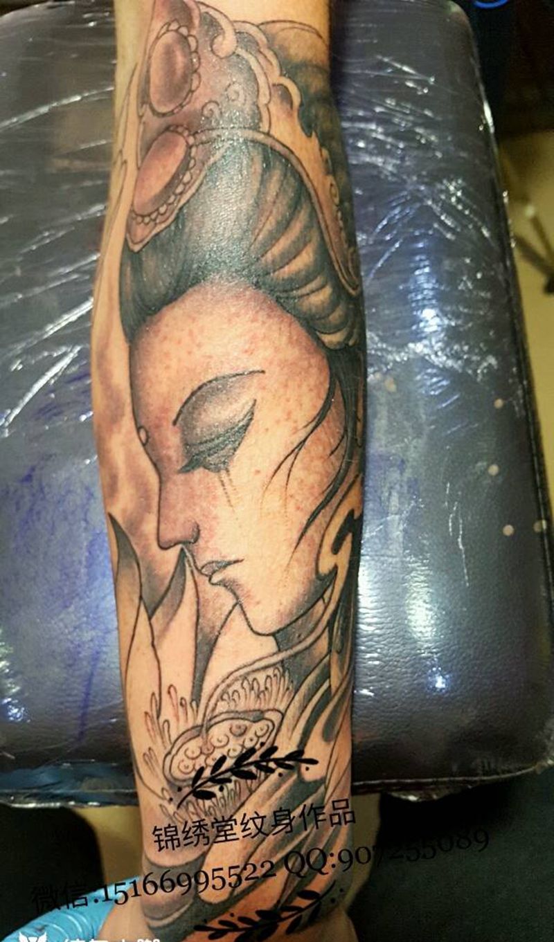 艺妓 半成品纹身图片