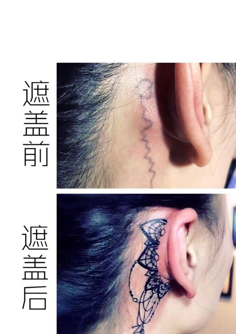 遮盖纹身图片