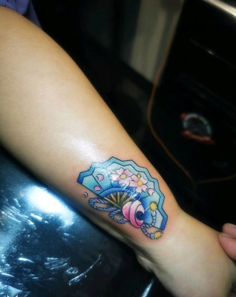 小清新纹身图片_手部水彩新传统纹身图案