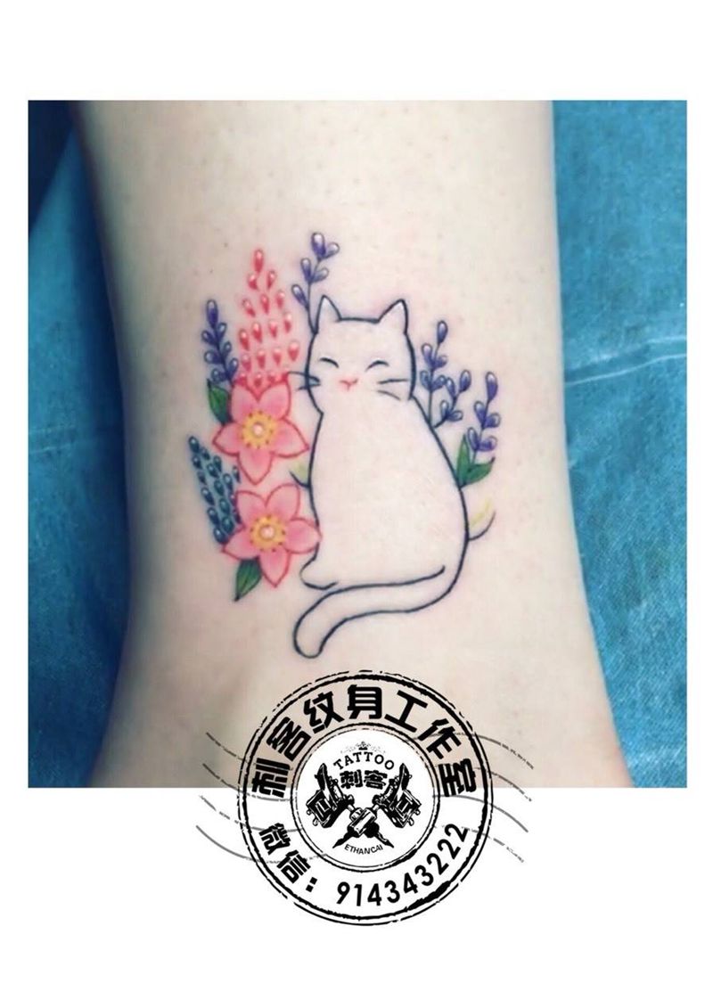 喵纹身图片