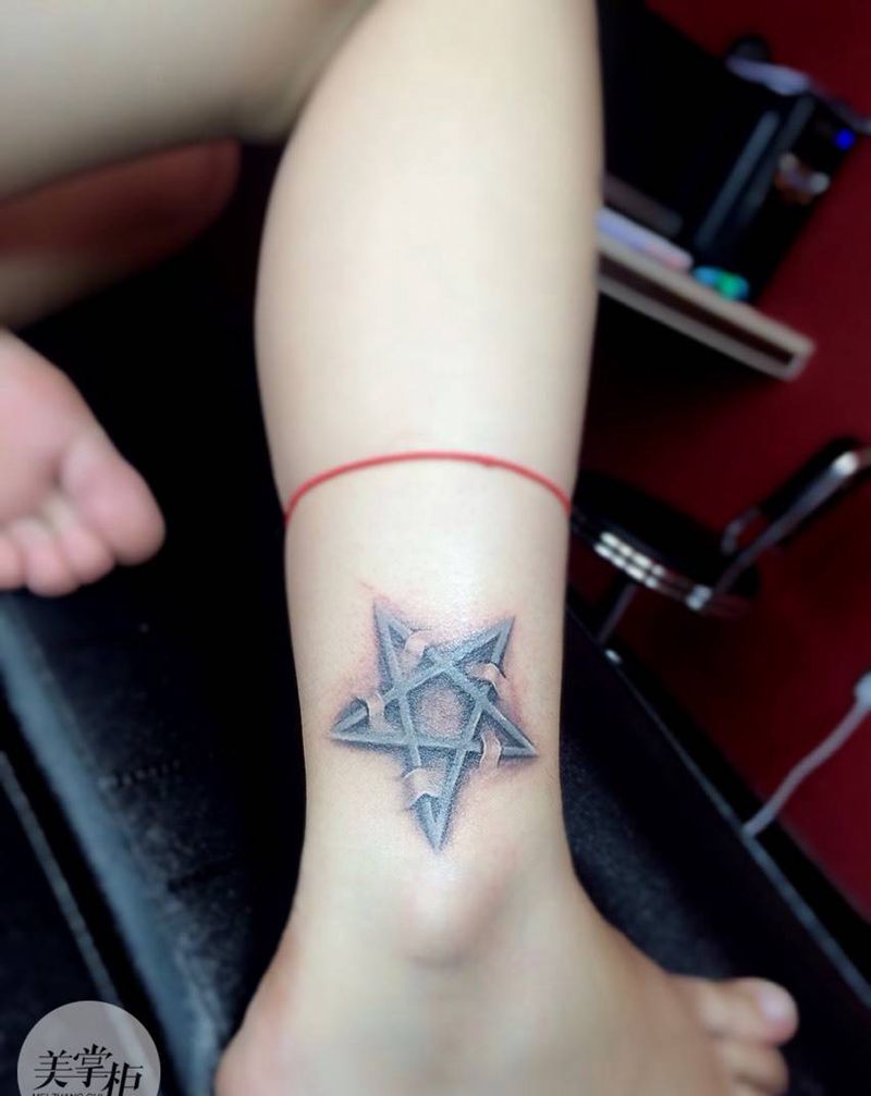 小五星纹身图片