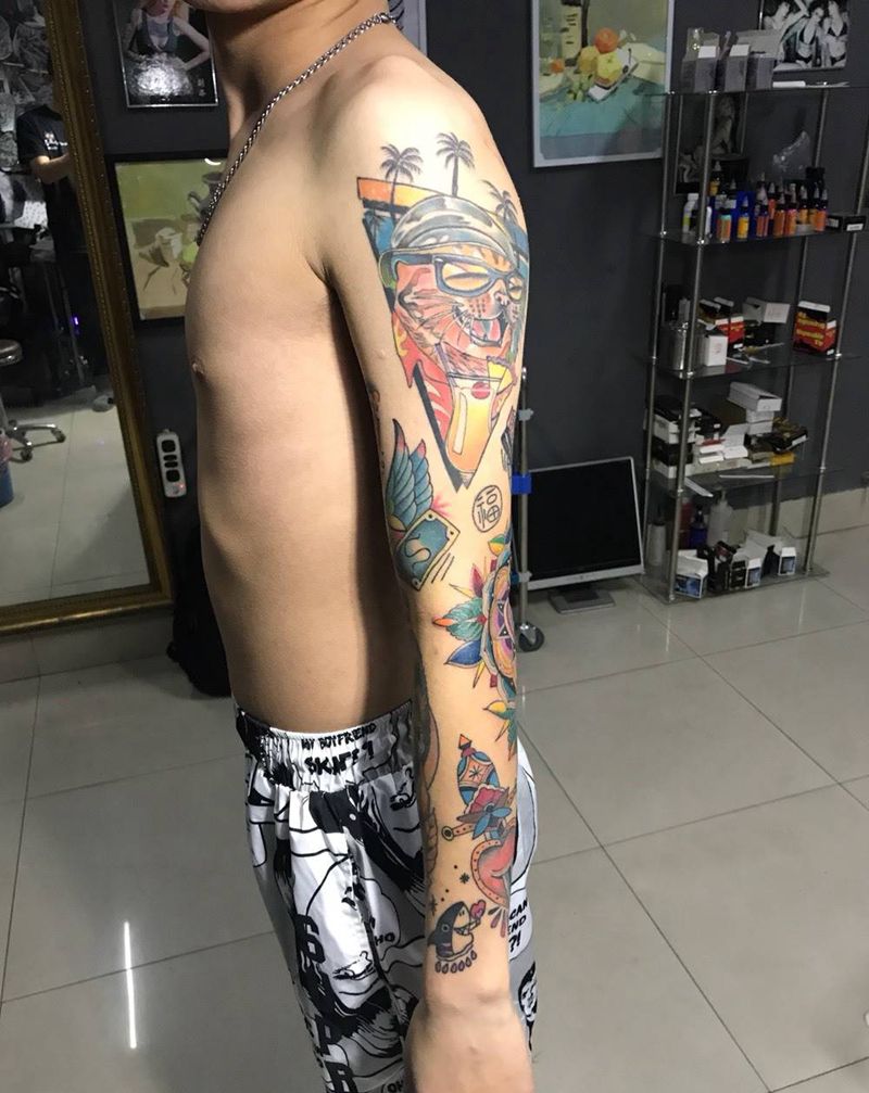 欧美拼接纹身图片