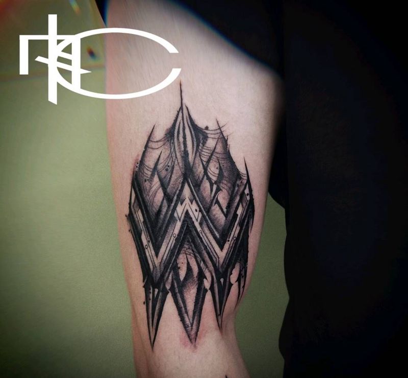 wei纹身图片_花体字New School纹身图案