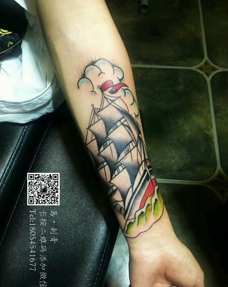 司库花臂纹身图片_手臂欧美清新人物植物图腾情侣成品纹身图案