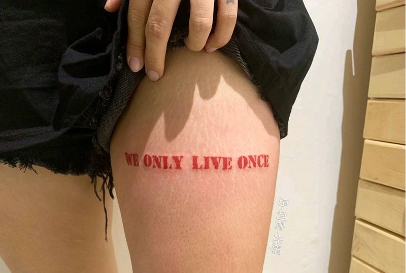live once纹身图片_腿部纹身图案