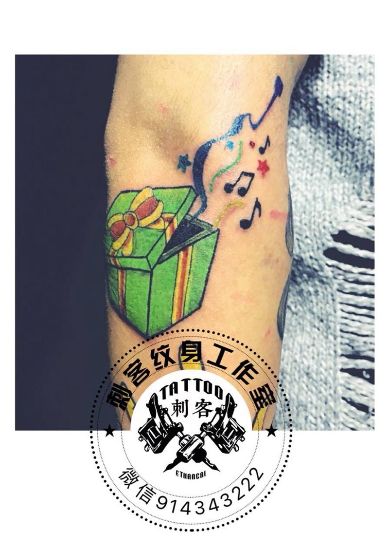 音乐盒纹身图片