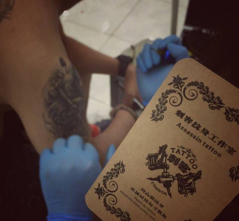 钟馗遮盖进行中纹身图片