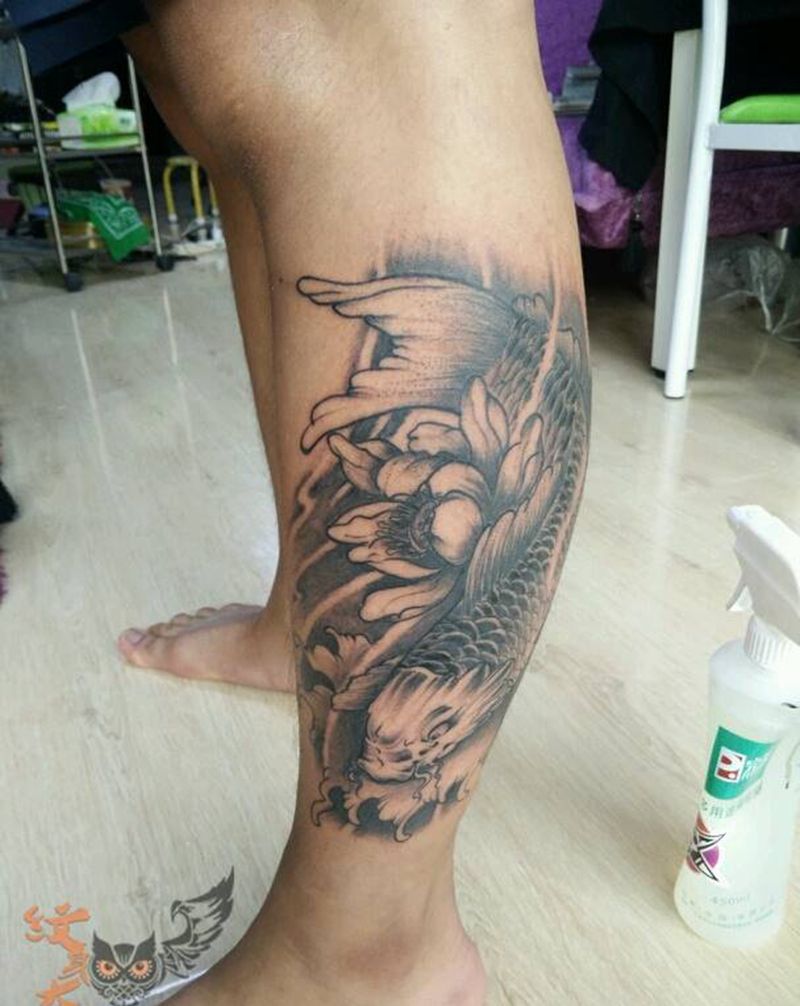 怒鲤一枚纹身图片