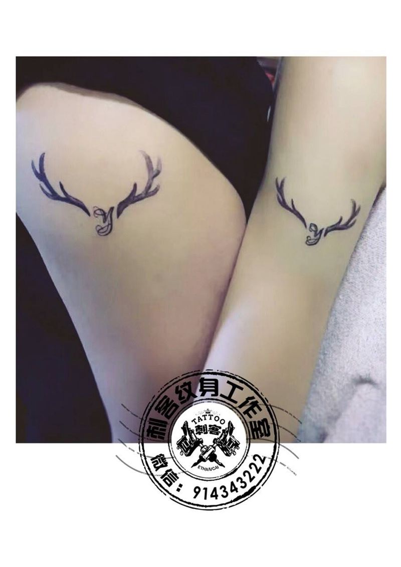 鹿角纹身图片