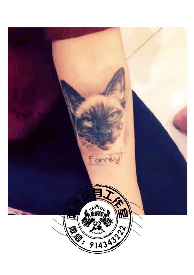喵纹身图片