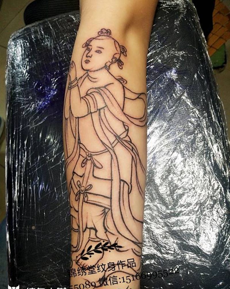 送财童子纹身图片