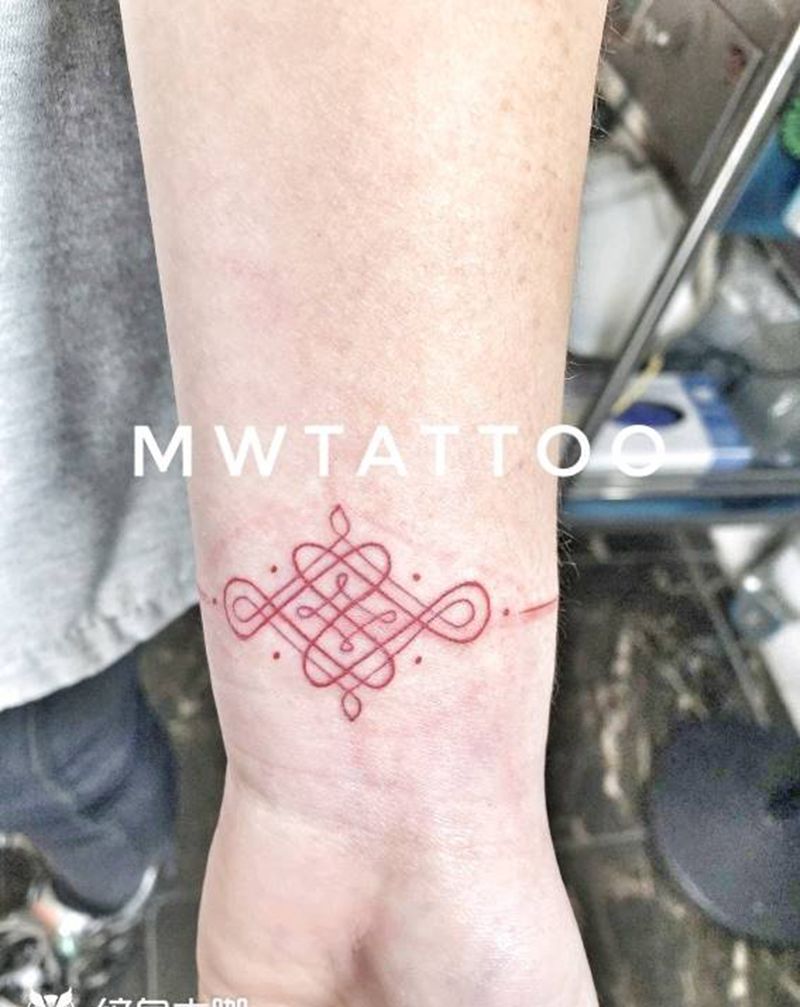 中国结纹身图片_手臂几何纹身图案