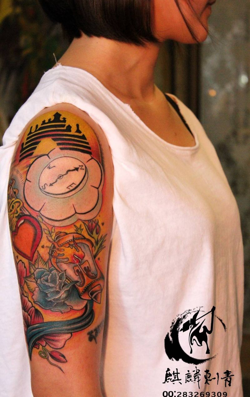 欧美大臂纹身图片_成品手臂欧美纹身图案