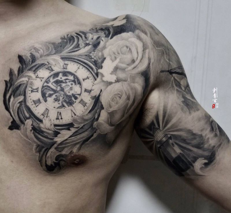 买家秀. 恢复不错.纹身图片_胸部手臂欧美写实纹身图案