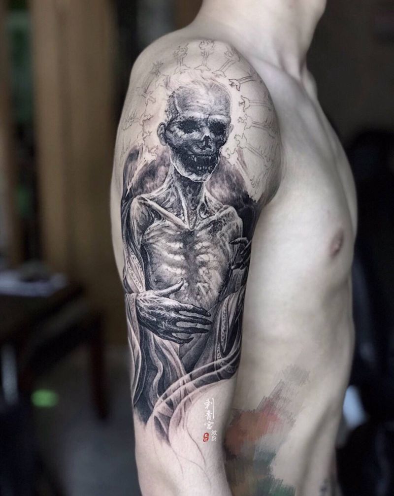 力量的象征 生命的永恒纹身图片_手臂欧美写实纹身图案