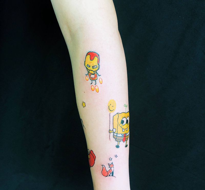 动漫纹身图片_手臂手部纹身图案