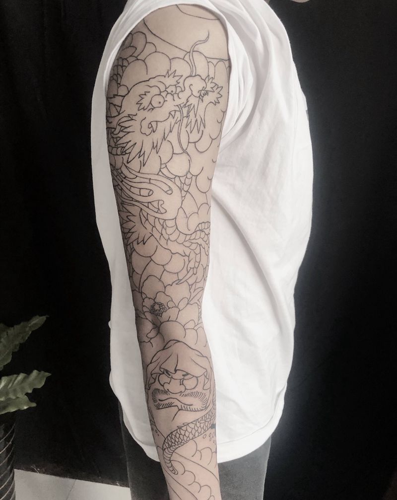 龙纹身图片_手臂纹身图案