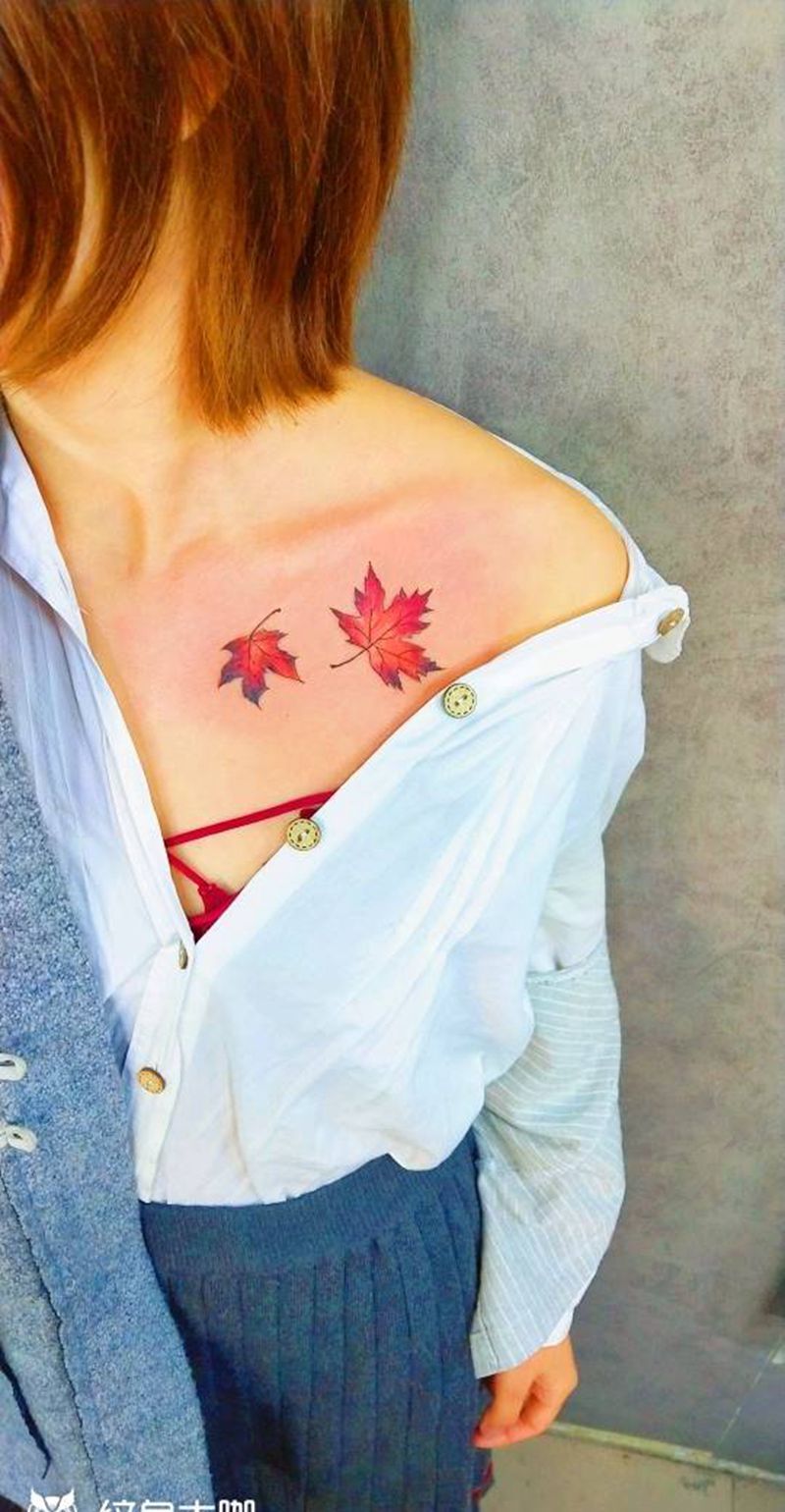 枫叶纹身图片
