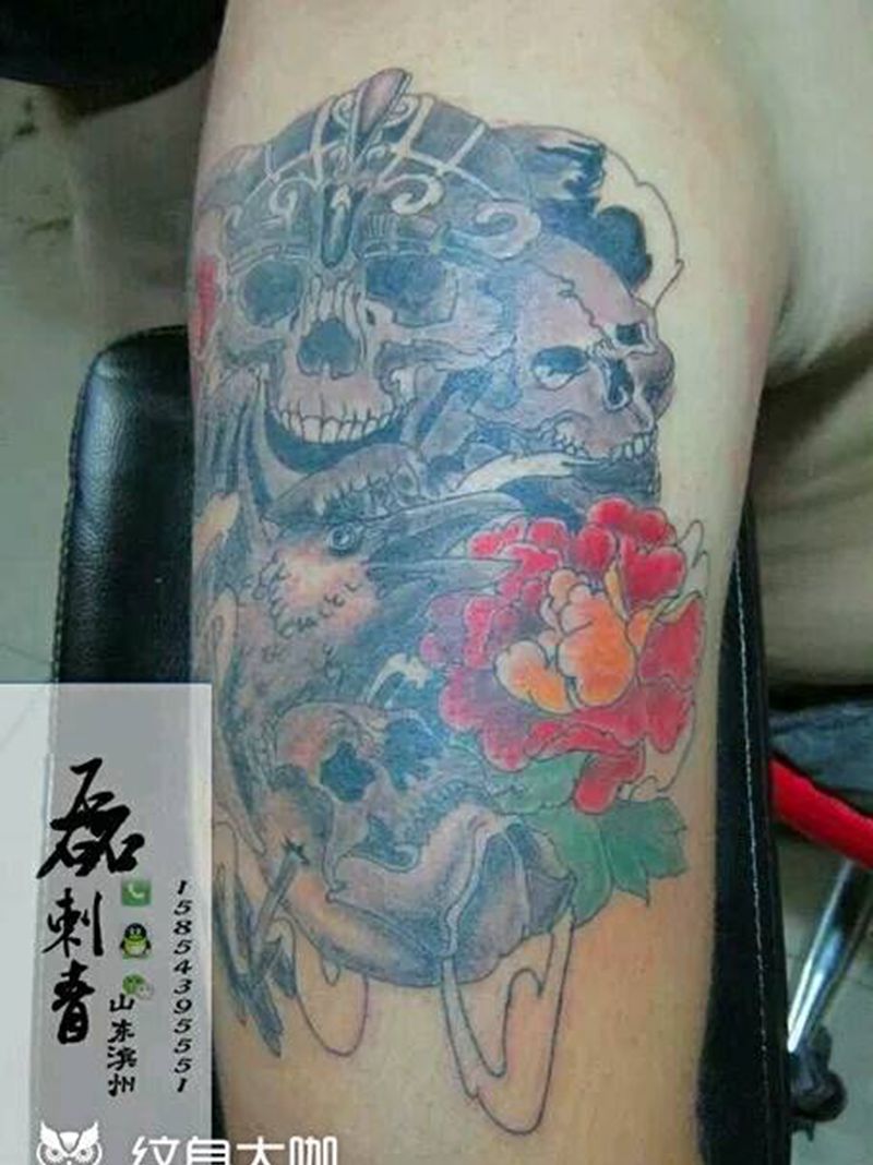 欧美骷髅头纹身图片