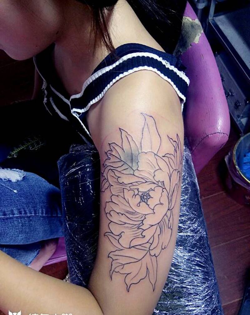 花牡丹纹身图片