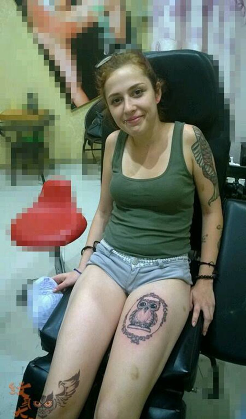 美女小清新纹身图片_传统清新纹身图案