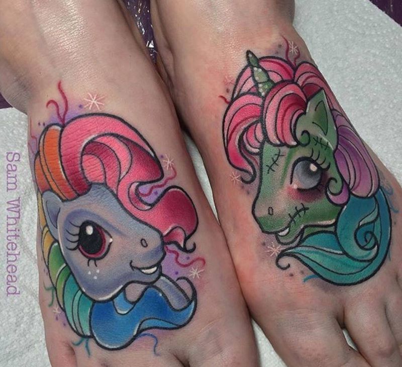 彩色女生纹身小图纹身图片_脚部手臂腿部成品清新动物静物植物纹身图案