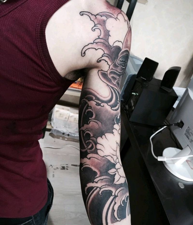 浪花纹身图片