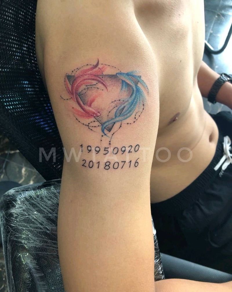 阴阳鱼纹身图片_手臂纹身图案