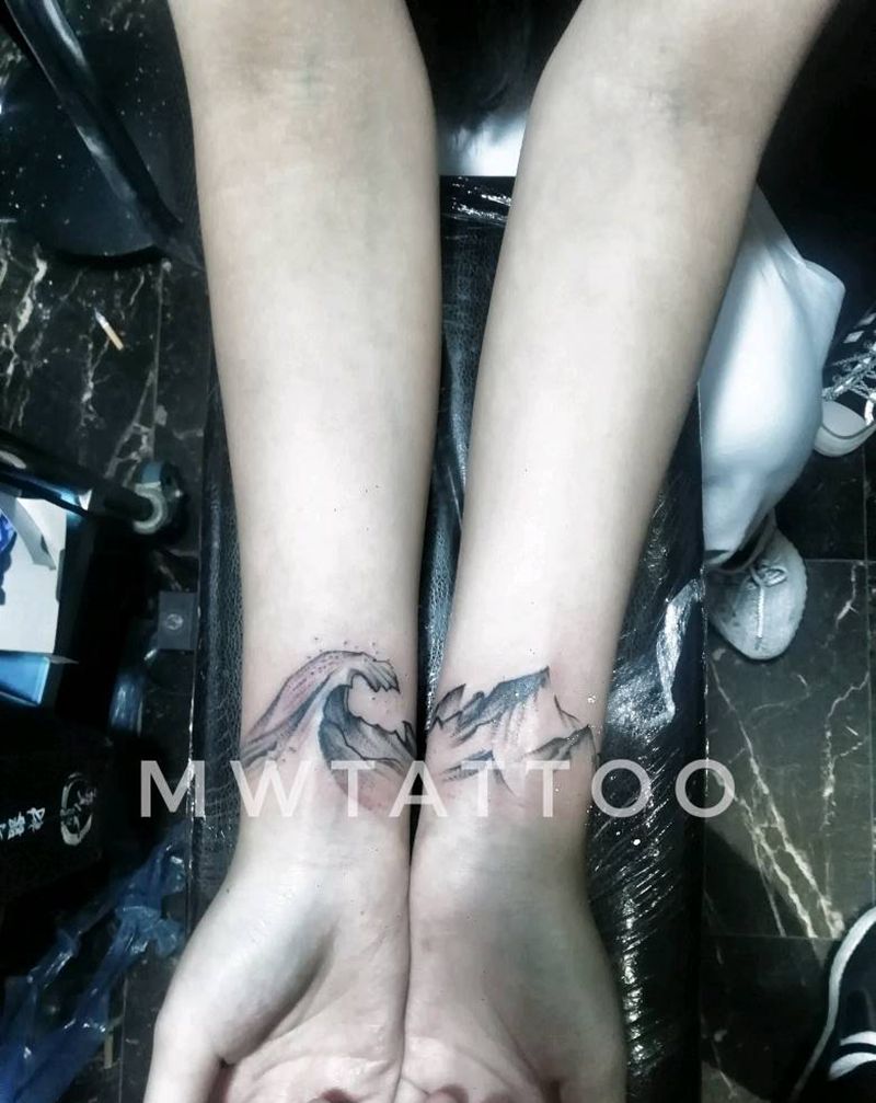 山水纹身图片_手臂纹身图案