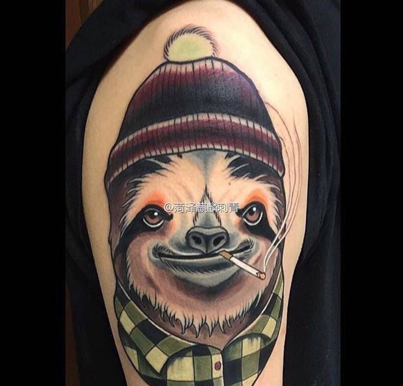 萌宠纹身纹身图片_成品腿部手臂动物纹身图案