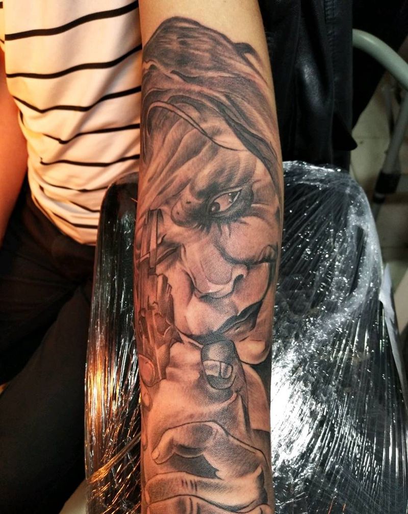 希斯莱杰 小丑纹身图片