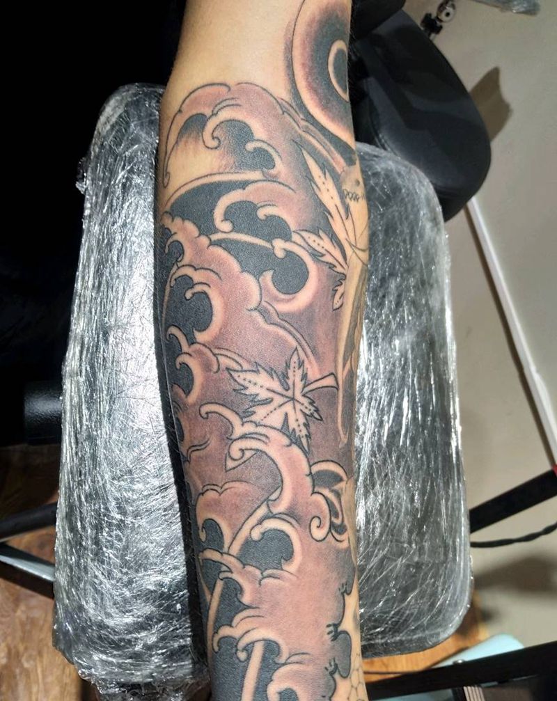 小臂 浪纹身图片
