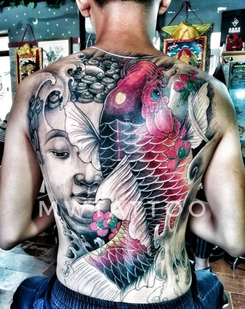 鱼佛纹身图片