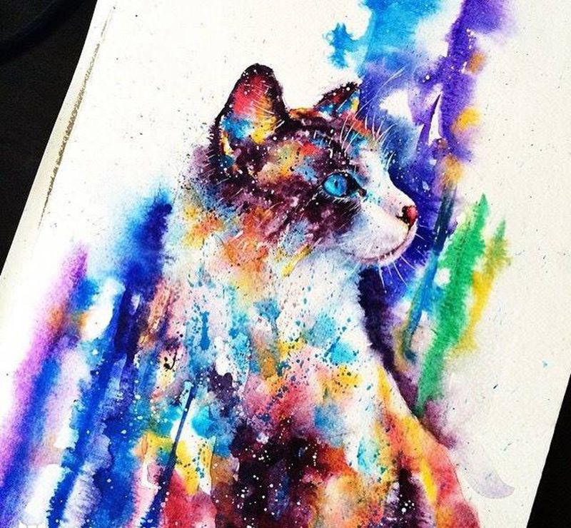 水彩纹身素材分享纹身图片_手稿插画胸部臀部腿部手臂欧美动物背部脚部纹身图案