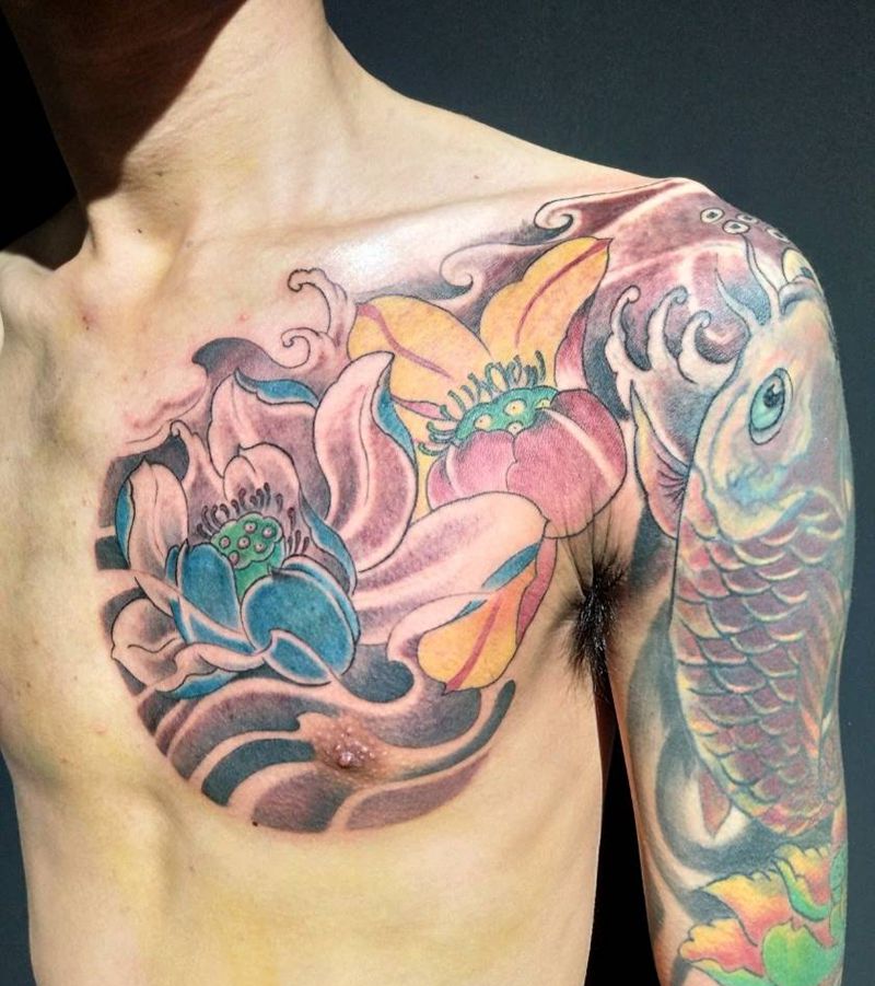 添加半甲,(鱼不是本店作品)纹身图片