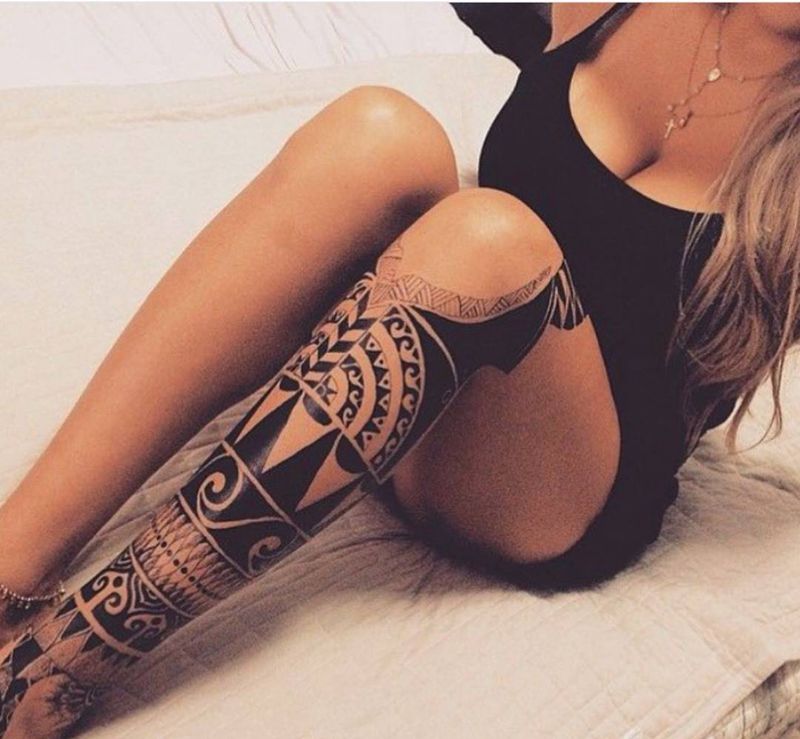 #几何纹身#一组艺术与纹身的结合。纹身图片_腿部手臂腰部背部臀部成品几何纹身图案